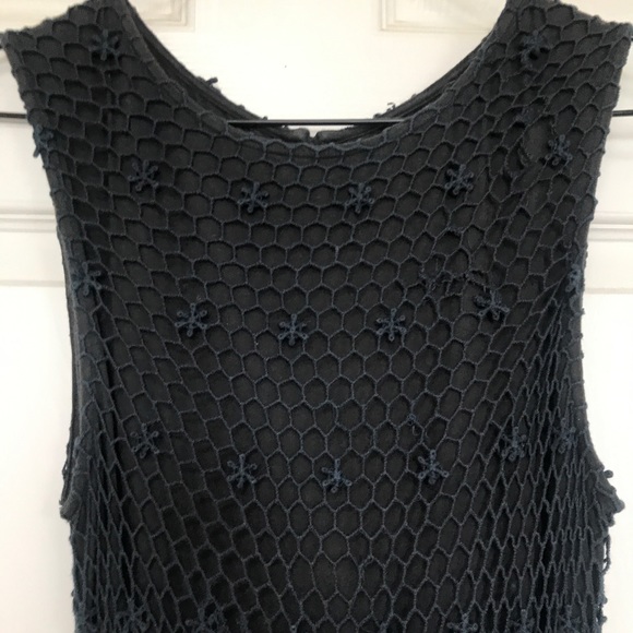 Preloved Zara Trafaluc eyelet lace dress dark grey size us S 100% cotton - Picture 4 of 6